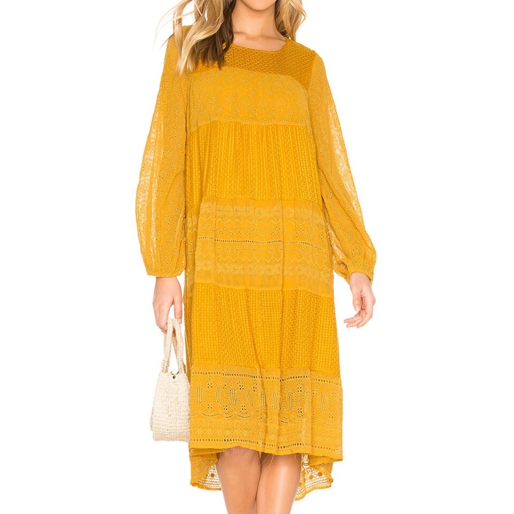 FREE PEOPLE mustard midi dress